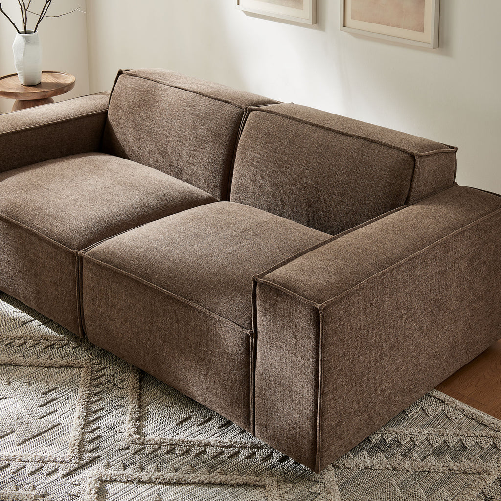 Restore 2-Piece Performance Fabric Upholstered Modular Loveseat - Mocha (Chair, Chair)