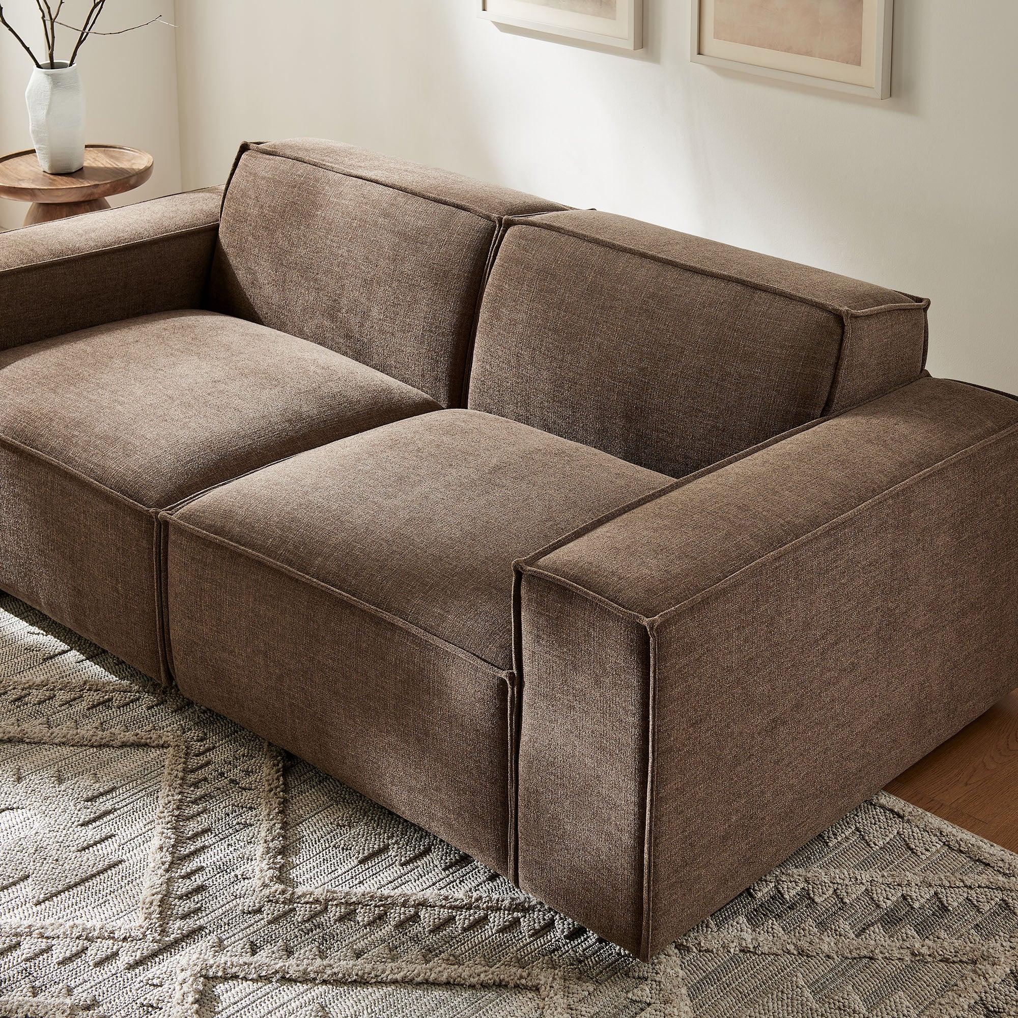 Restore 2-Piece Performance Fabric Upholstered Modular Loveseat - Mocha (Chair, Chair)