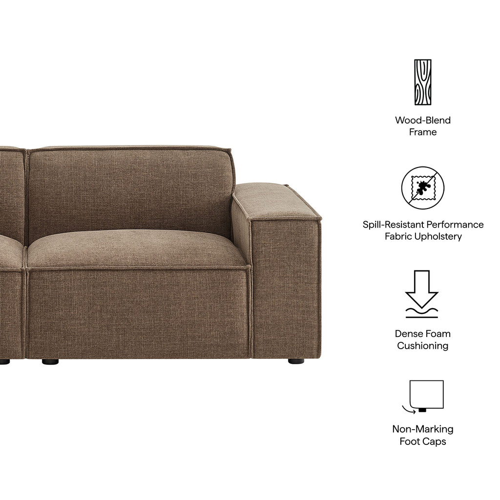 Restore 2-Piece Performance Fabric Upholstered Modular Loveseat - Mocha (Chair, Chair)