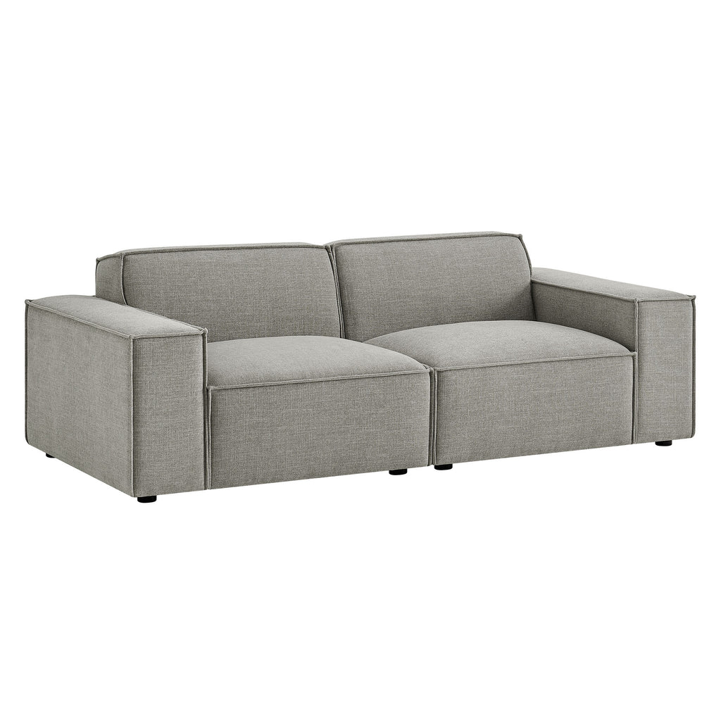 Restore 2-Piece Performance Fabric Upholstered Modular Loveseat - Pewter (Chair, Chair)