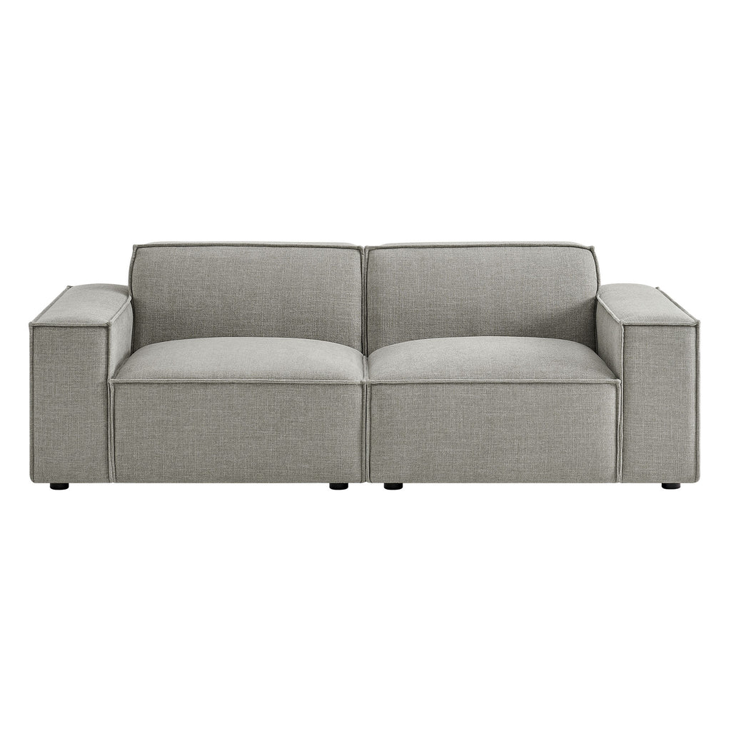Restore 2-Piece Performance Fabric Upholstered Modular Loveseat - Pewter (Chair, Chair)