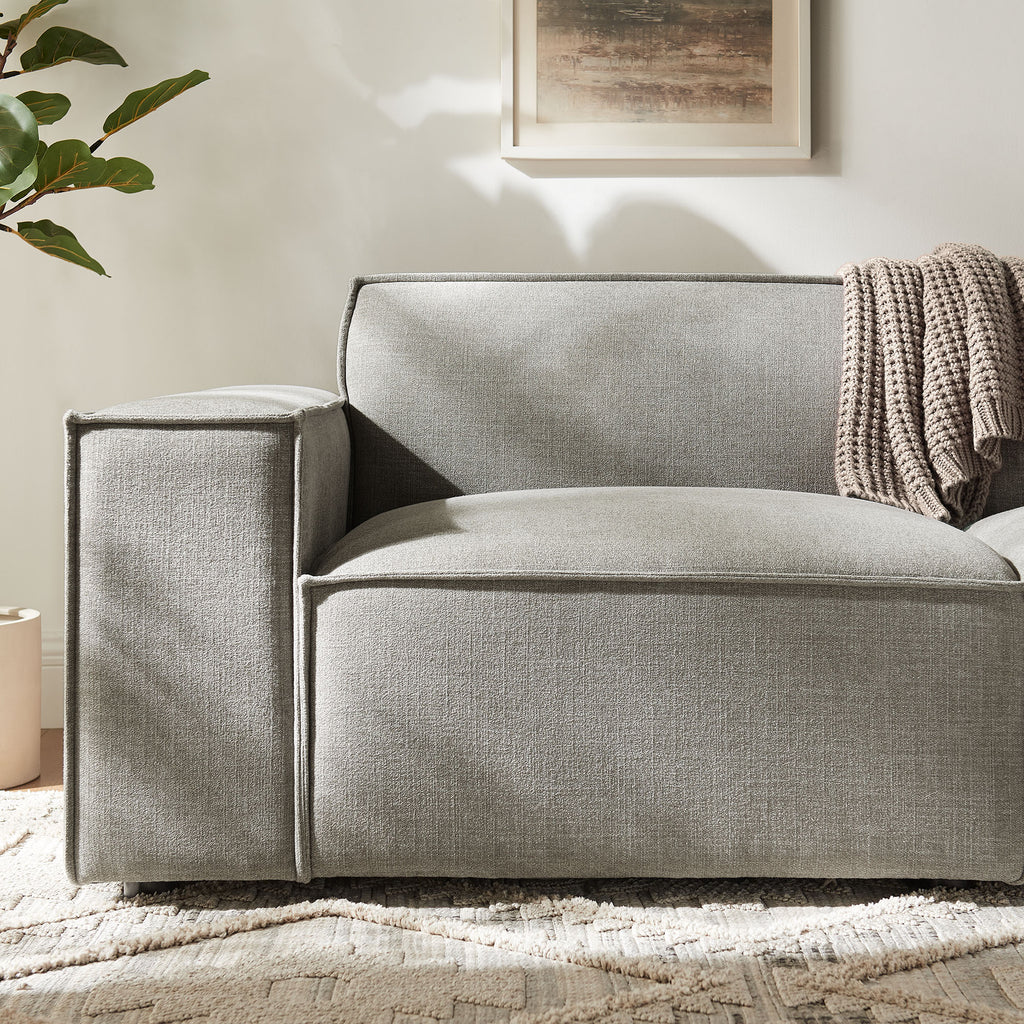 Restore 2-Piece Performance Fabric Upholstered Modular Loveseat - Pewter (Chair, Chair)