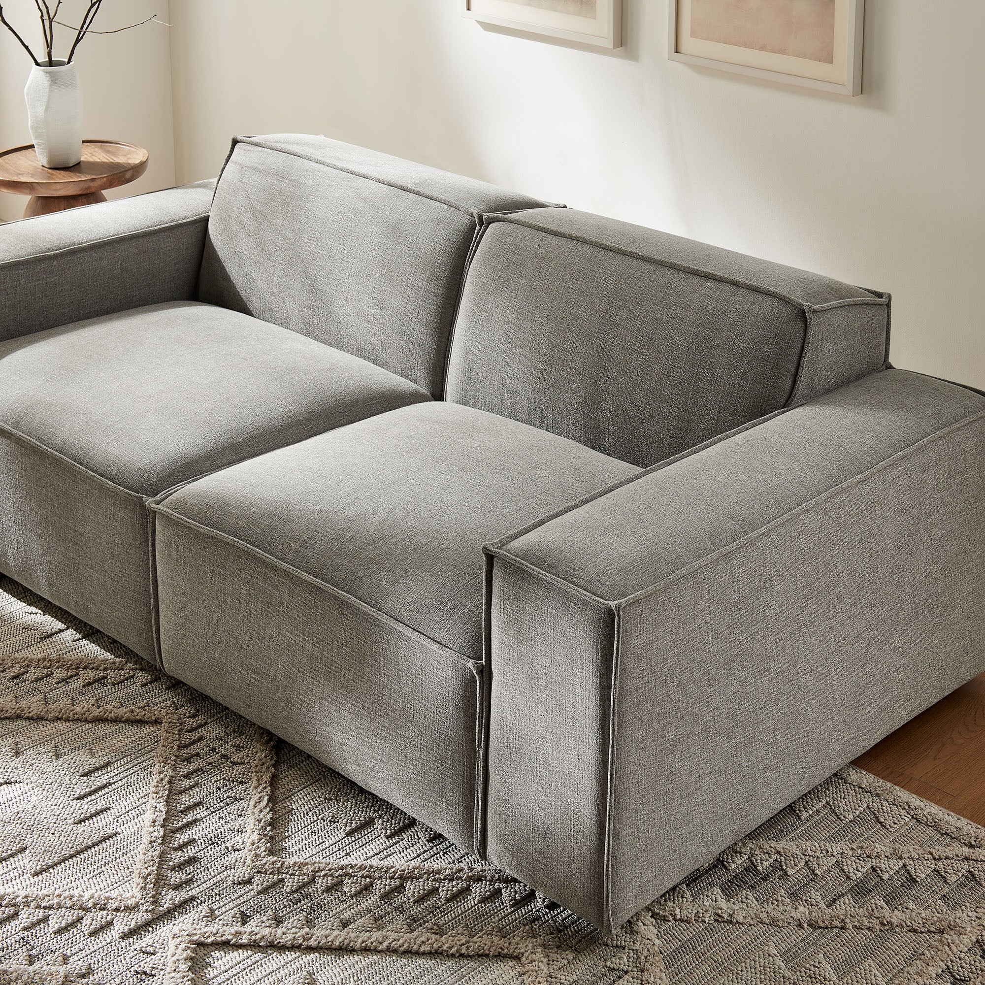 Restore 2-Piece Performance Fabric Upholstered Modular Loveseat - Pewter (Chair, Chair)