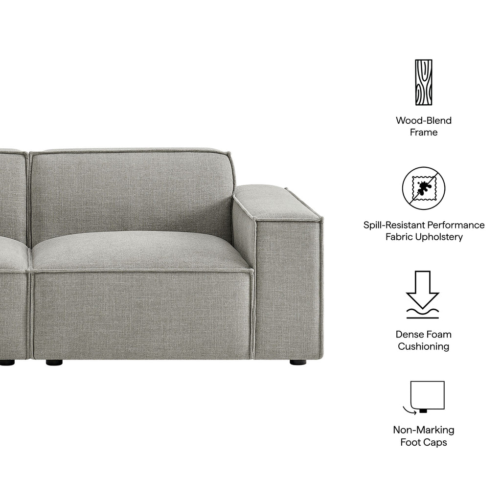 Restore 2-Piece Performance Fabric Upholstered Modular Loveseat - Pewter (Chair, Chair)