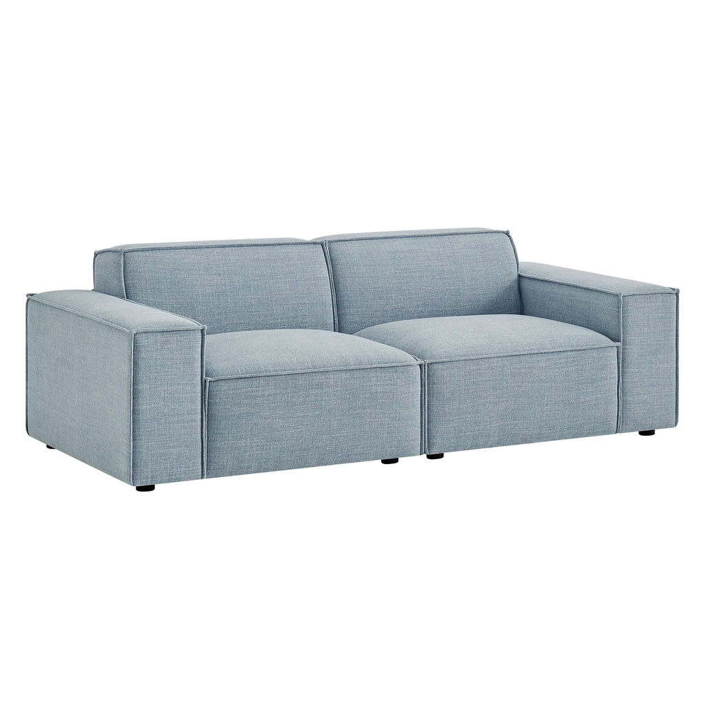 Restore 2-Piece Performance Fabric Upholstered Modular Loveseat - Sky Blue