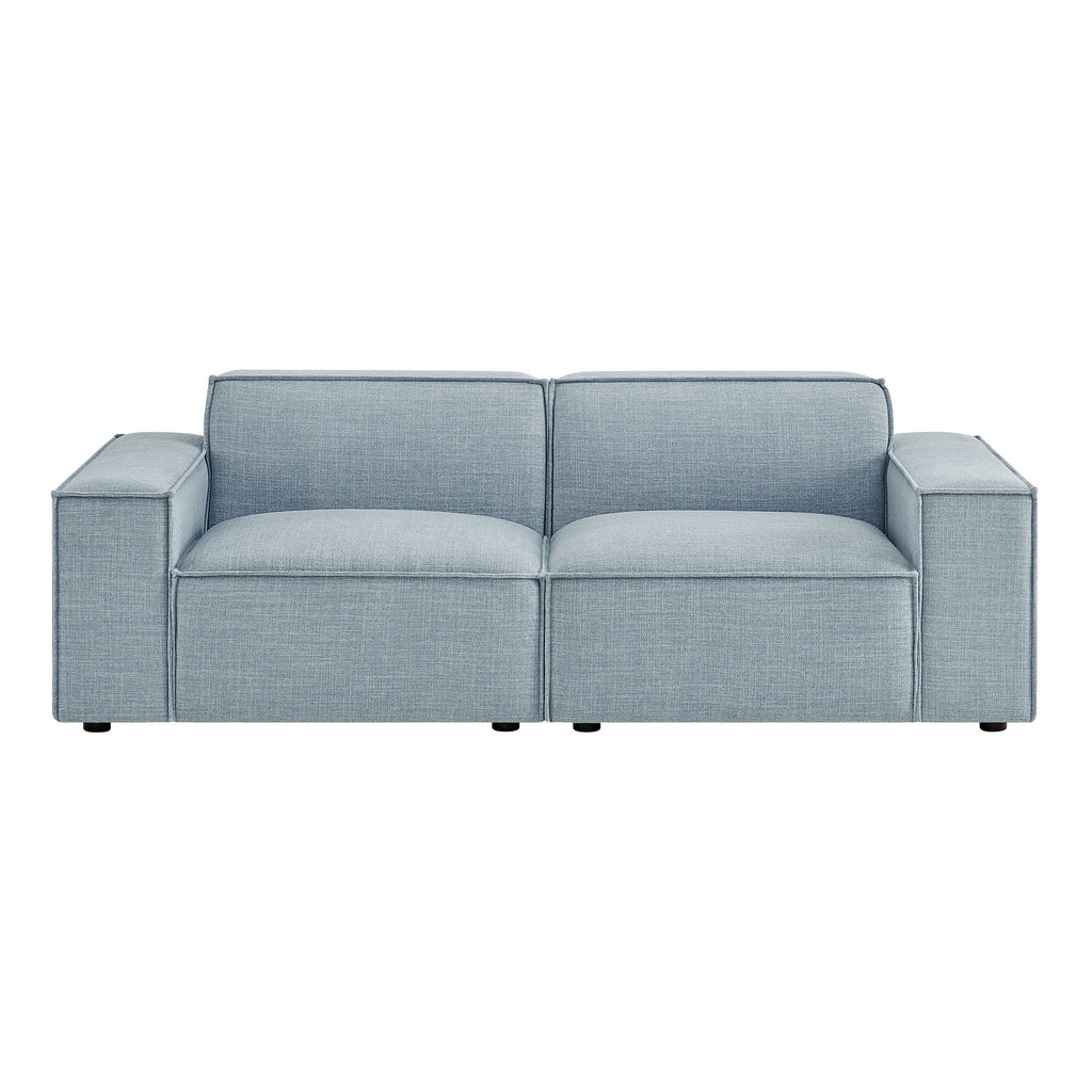 Restore 2-Piece Performance Fabric Upholstered Modular Loveseat - Sky Blue