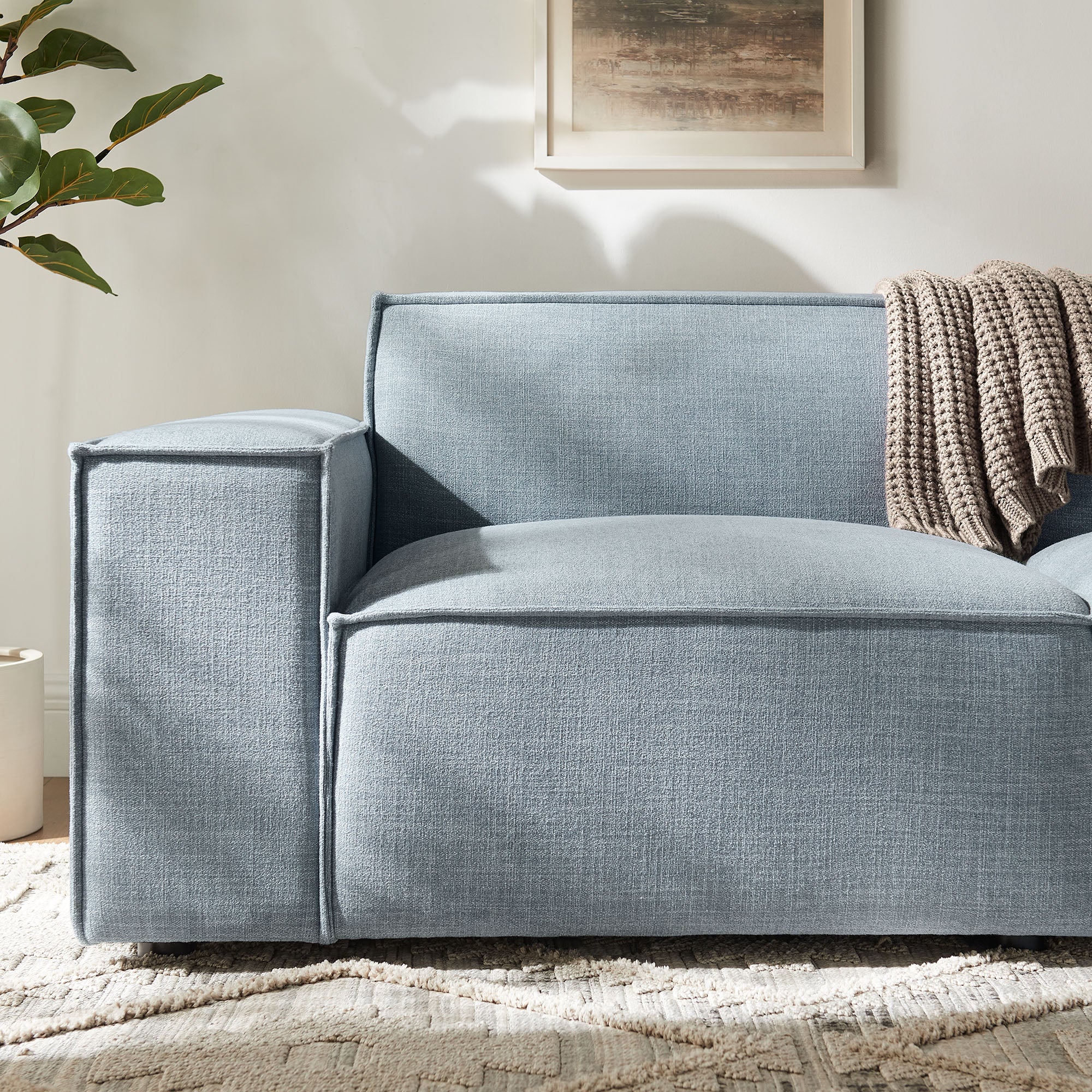 Restore 2-Piece Performance Fabric Upholstered Modular Loveseat - Sky Blue