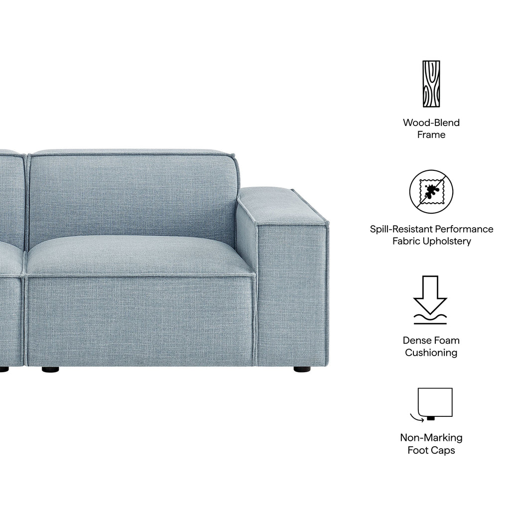 Restore 2-Piece Performance Fabric Upholstered Modular Loveseat - Sky Blue