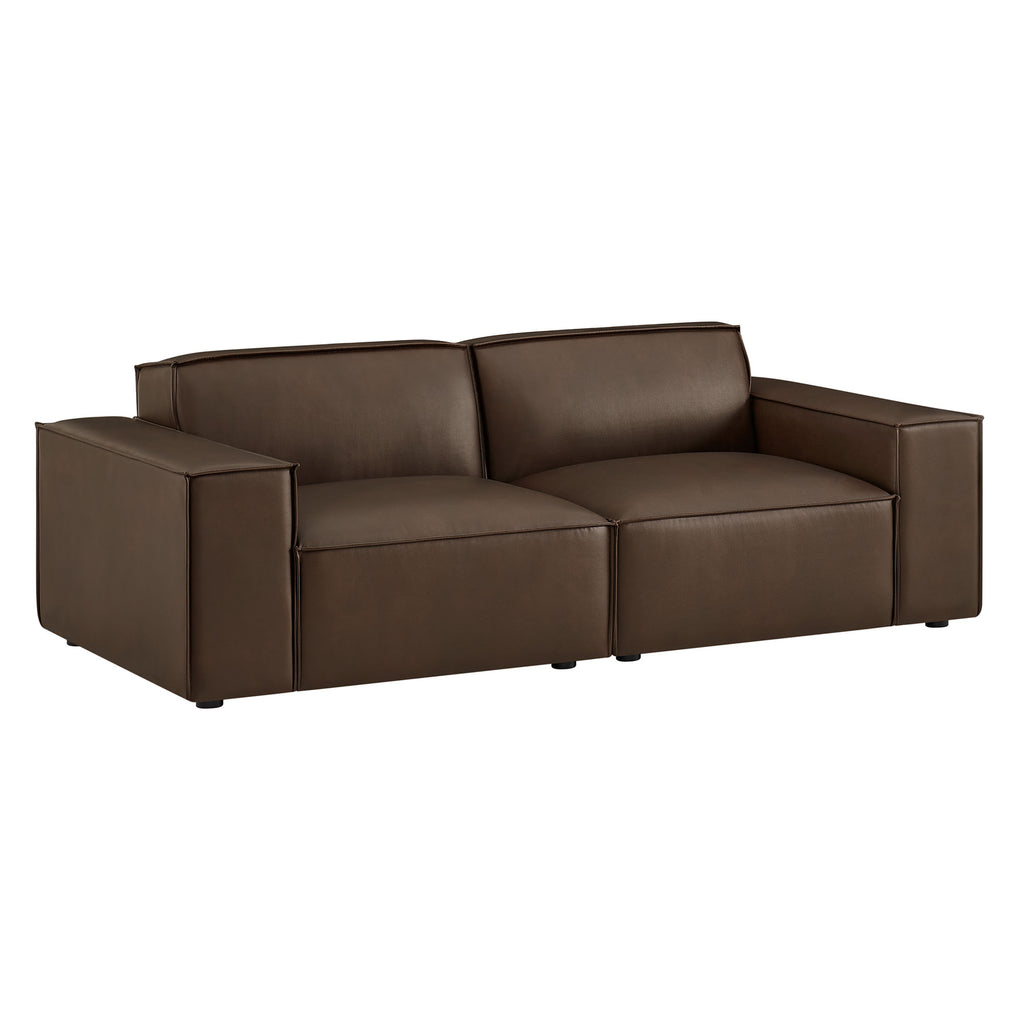 Restore 2-Piece Vegan Leather Modular Loveseat - Espresso (Chair, Chair)