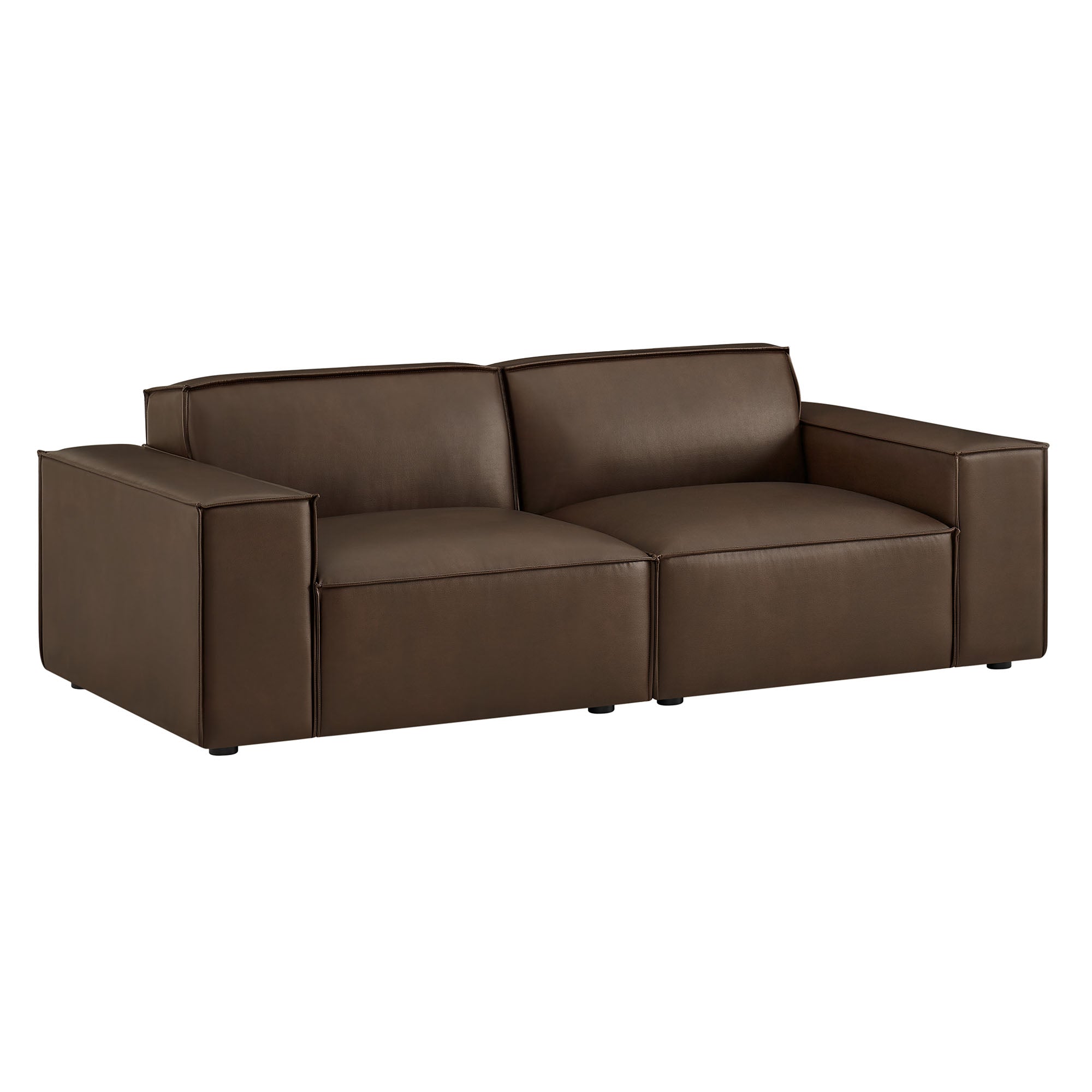 Restore 2-Piece Vegan Leather Modular Loveseat - Espresso (Chair, Chair)