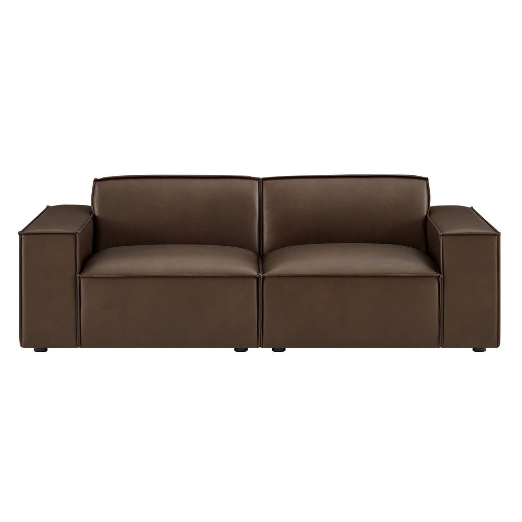 Restore 2-Piece Vegan Leather Modular Loveseat - Espresso (Chair, Chair)