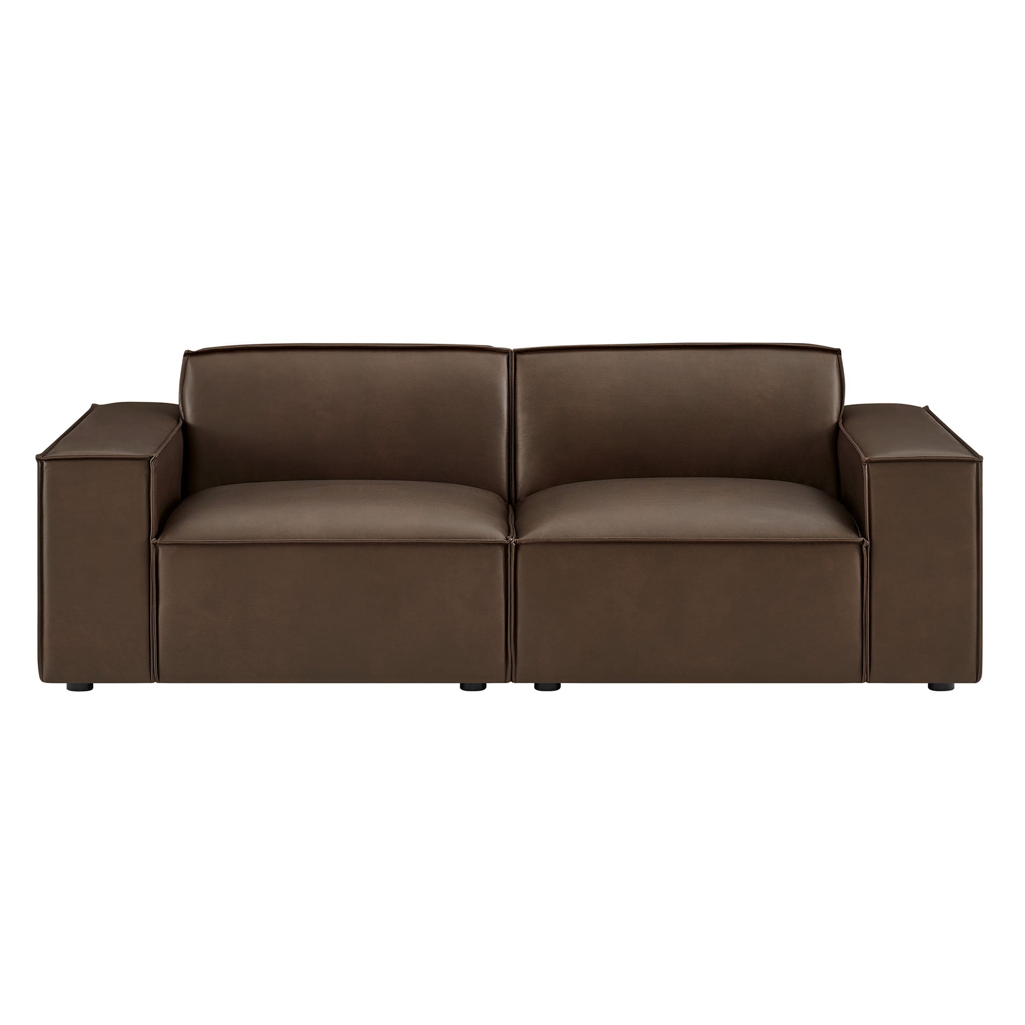 Restore 2-Piece Vegan Leather Modular Loveseat - Espresso (Chair, Chair)