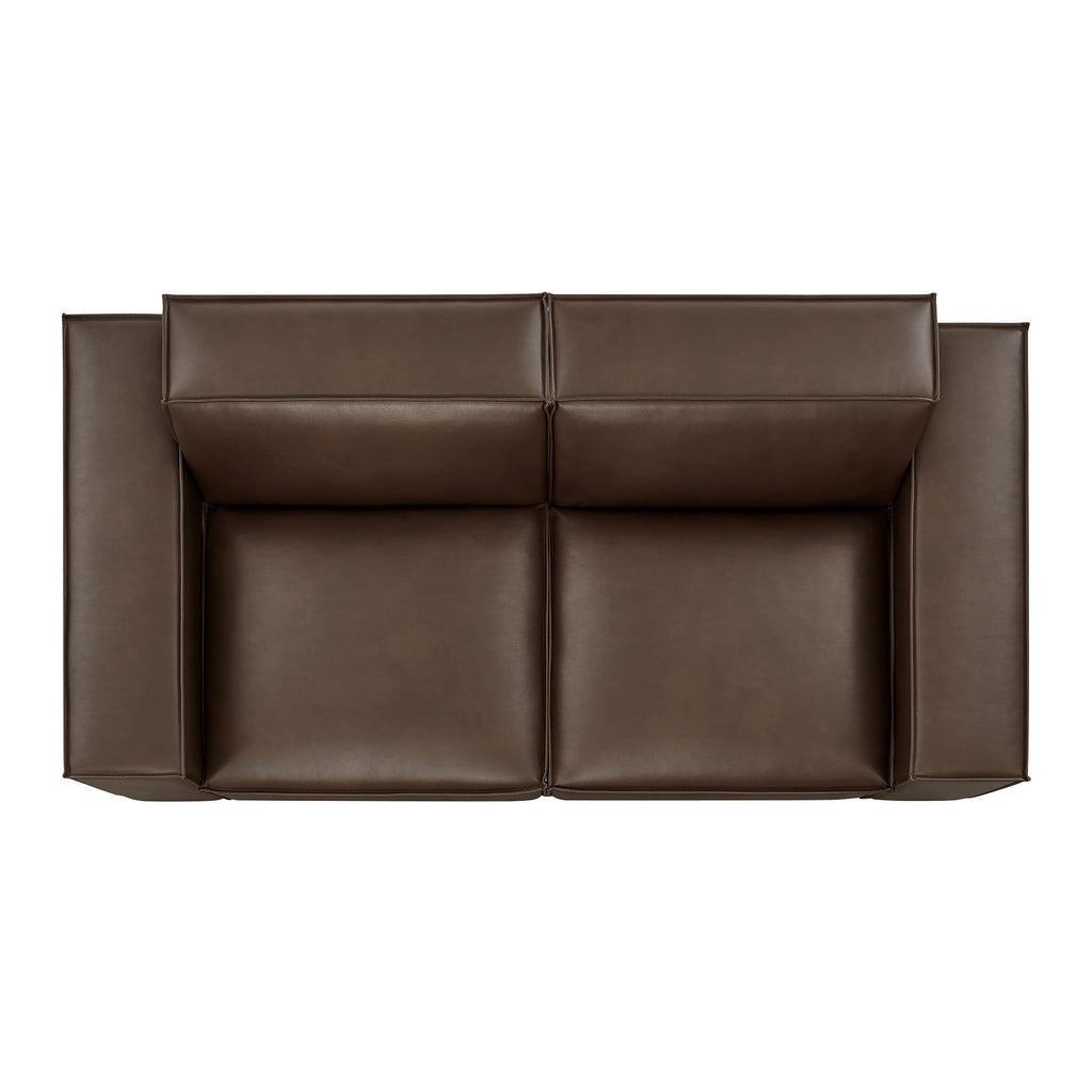 Restore 2-Piece Vegan Leather Modular Loveseat - Espresso (Chair, Chair)