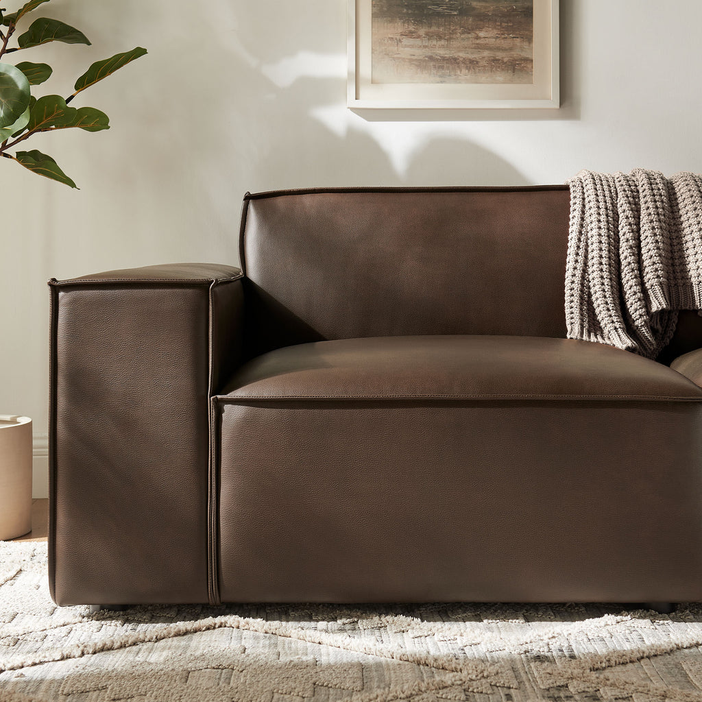 Restore 2-Piece Vegan Leather Modular Loveseat - Espresso (Chair, Chair)
