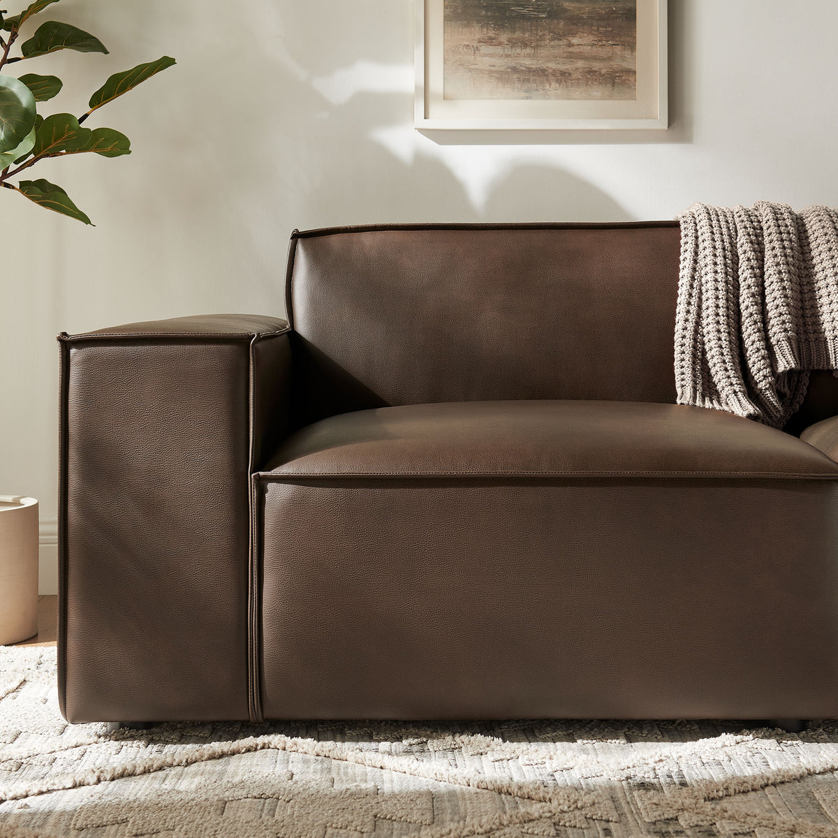 Restore 2-Piece Vegan Leather Modular Loveseat - Espresso (Chair, Chair)