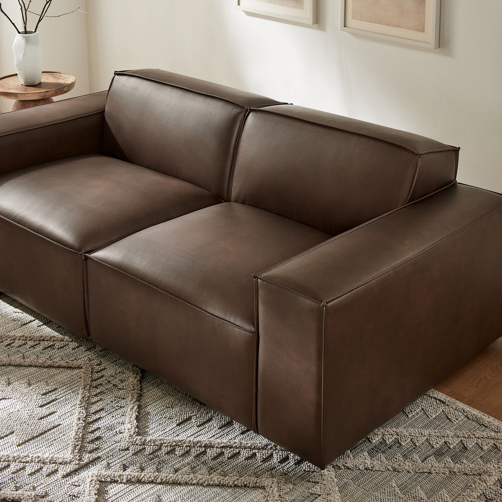 Restore 2-Piece Vegan Leather Modular Loveseat - Espresso (Chair, Chair)