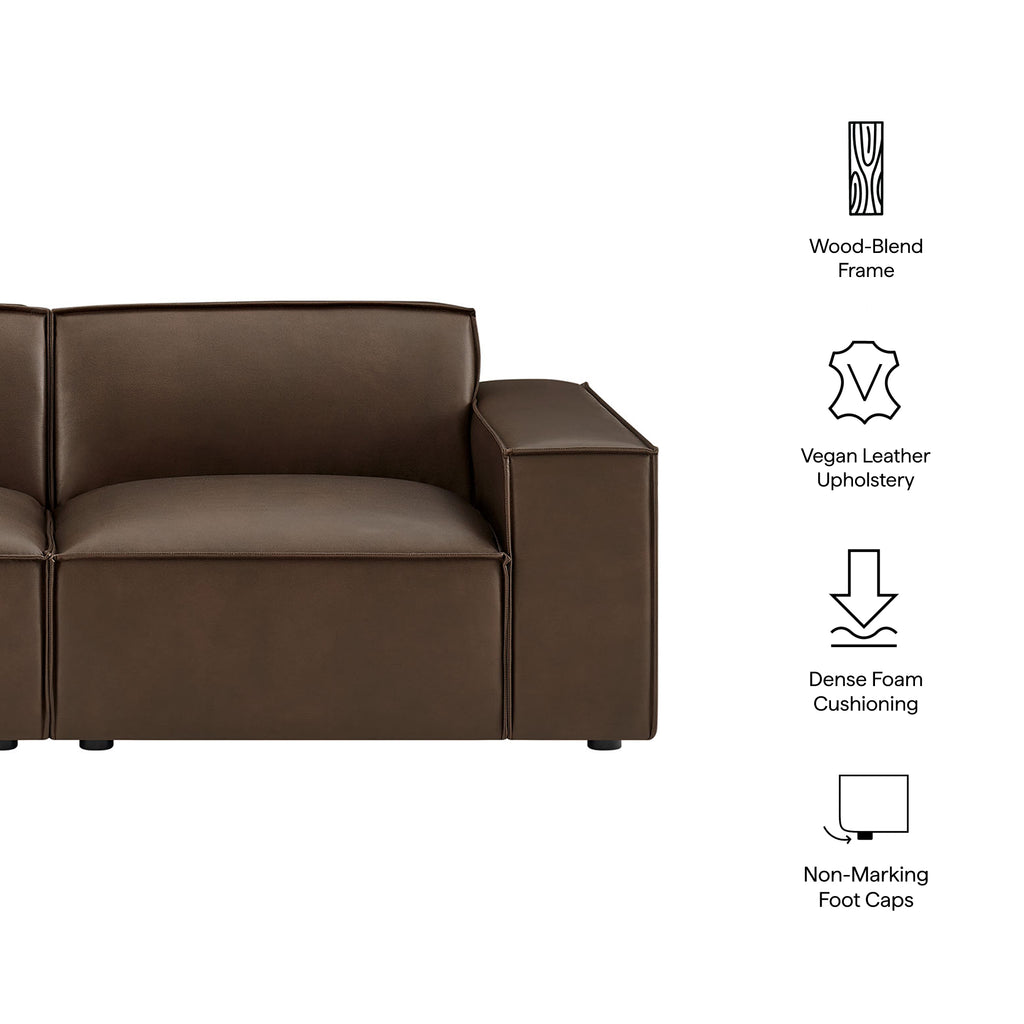 Restore 2-Piece Vegan Leather Modular Loveseat - Espresso (Chair, Chair)