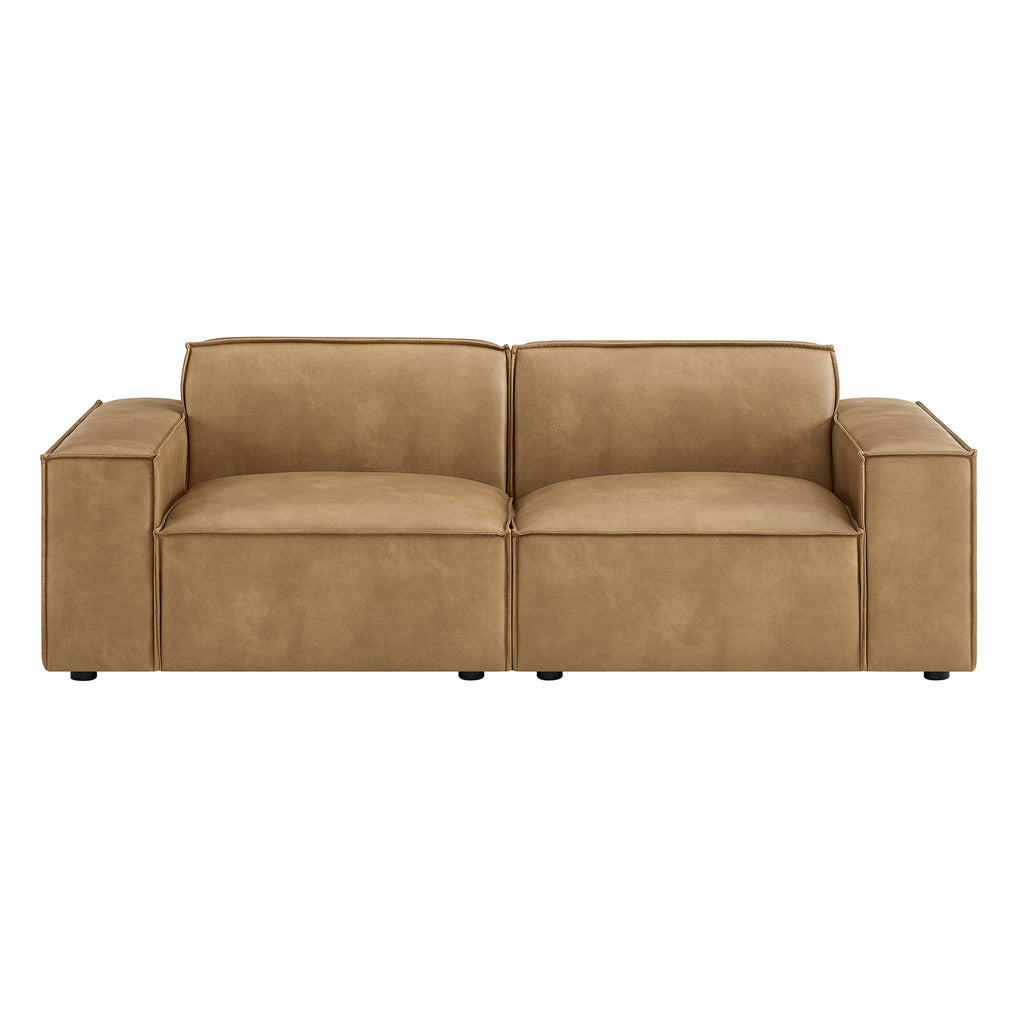 Restore 2-Piece Vegan Leather Modular Loveseat - Toast (Chair, Chair)