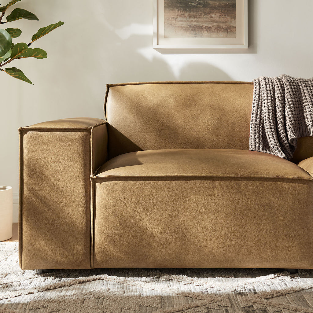 Restore 2-Piece Vegan Leather Modular Loveseat - Toast (Chair, Chair)