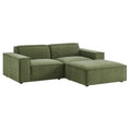Restore 3-Piece Performance Fabric Upholstered Modular Loveseat with Ottoman - Foliage