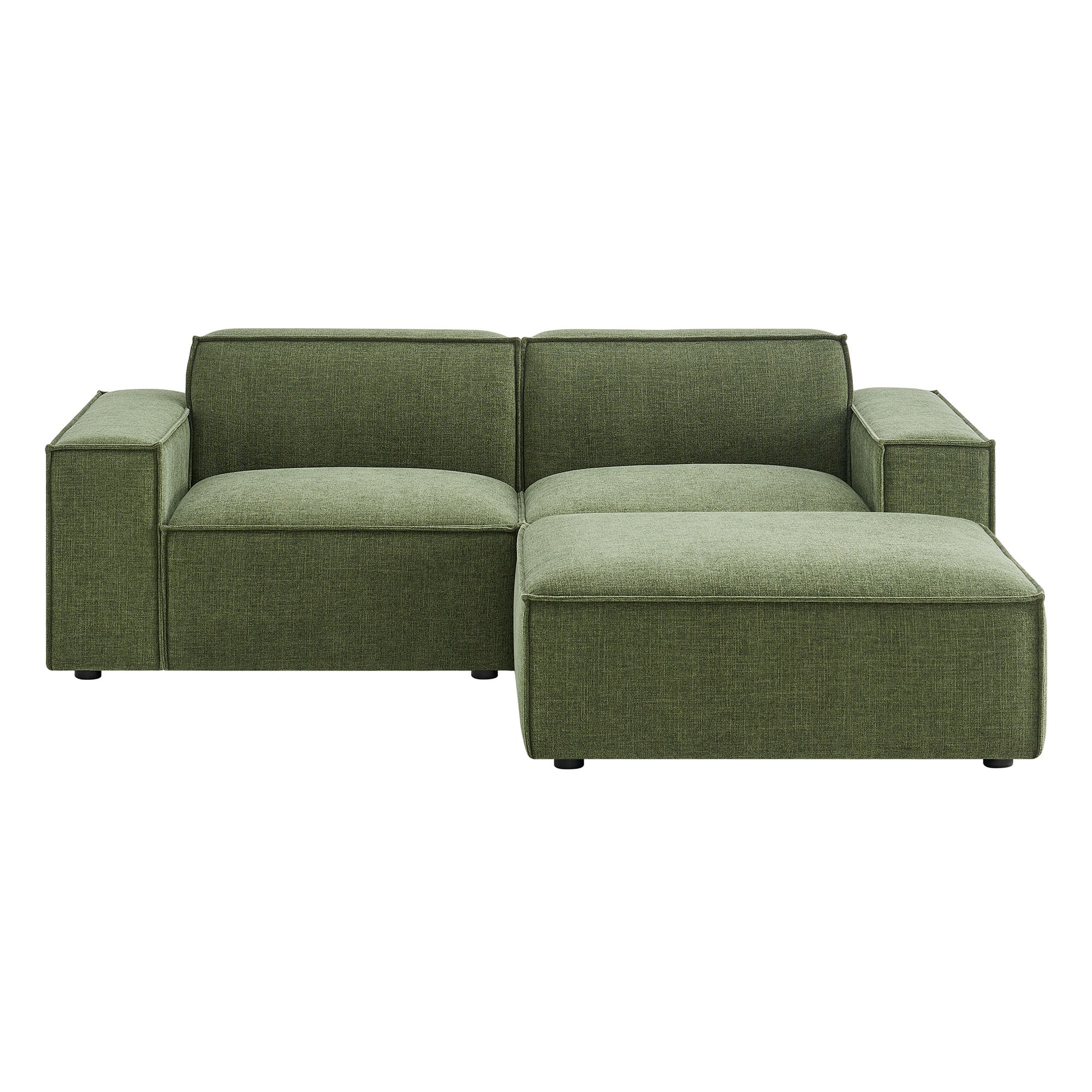 Restore 3-Piece Performance Fabric Upholstered Modular Loveseat with Ottoman - Foliage
