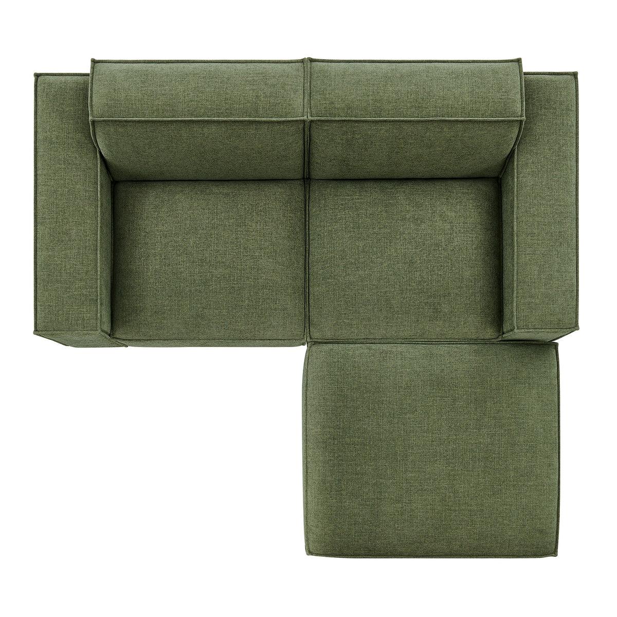 Restore 3-Piece Performance Fabric Upholstered Modular Loveseat with Ottoman - Foliage