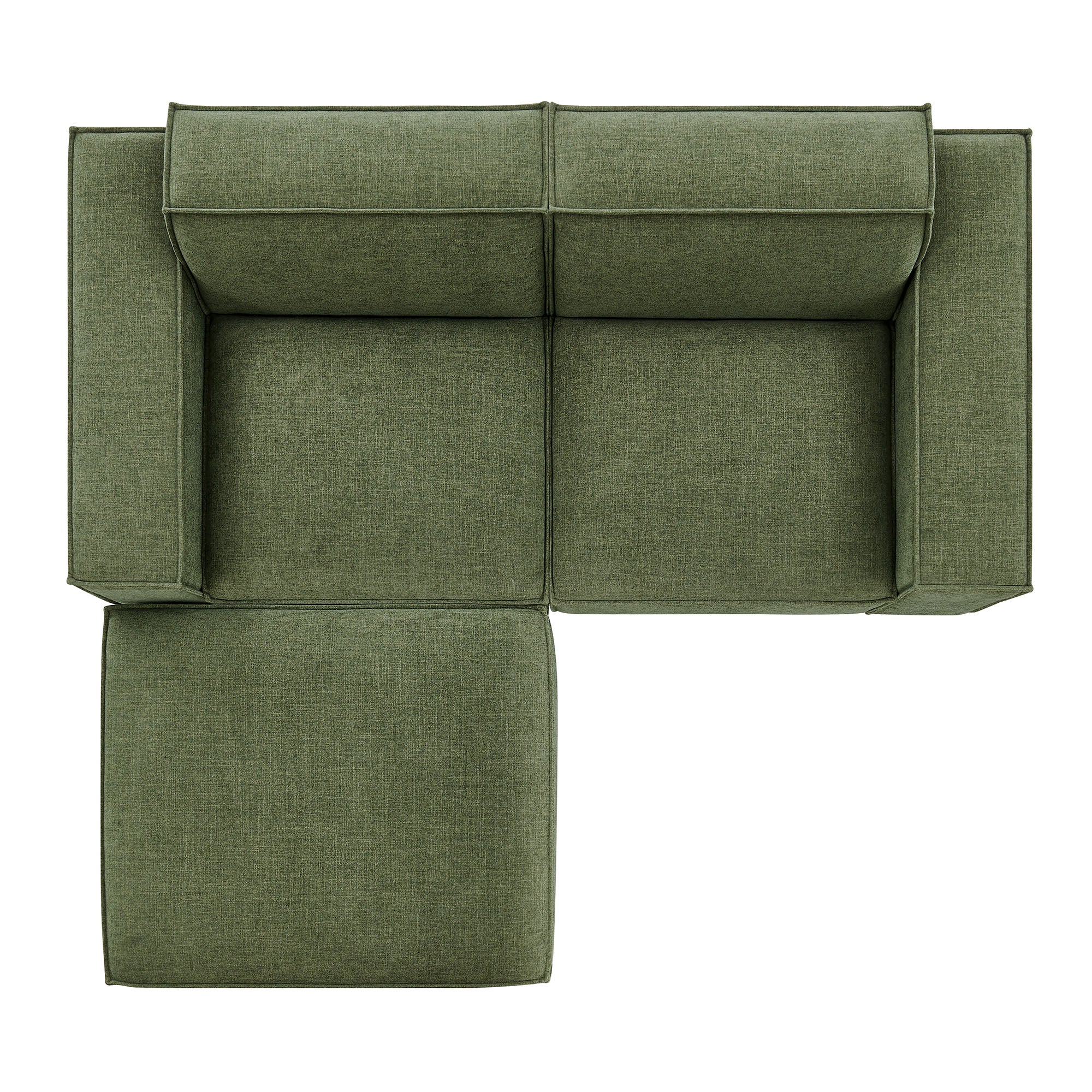 Restore 3-Piece Performance Fabric Upholstered Modular Loveseat with Ottoman - Foliage