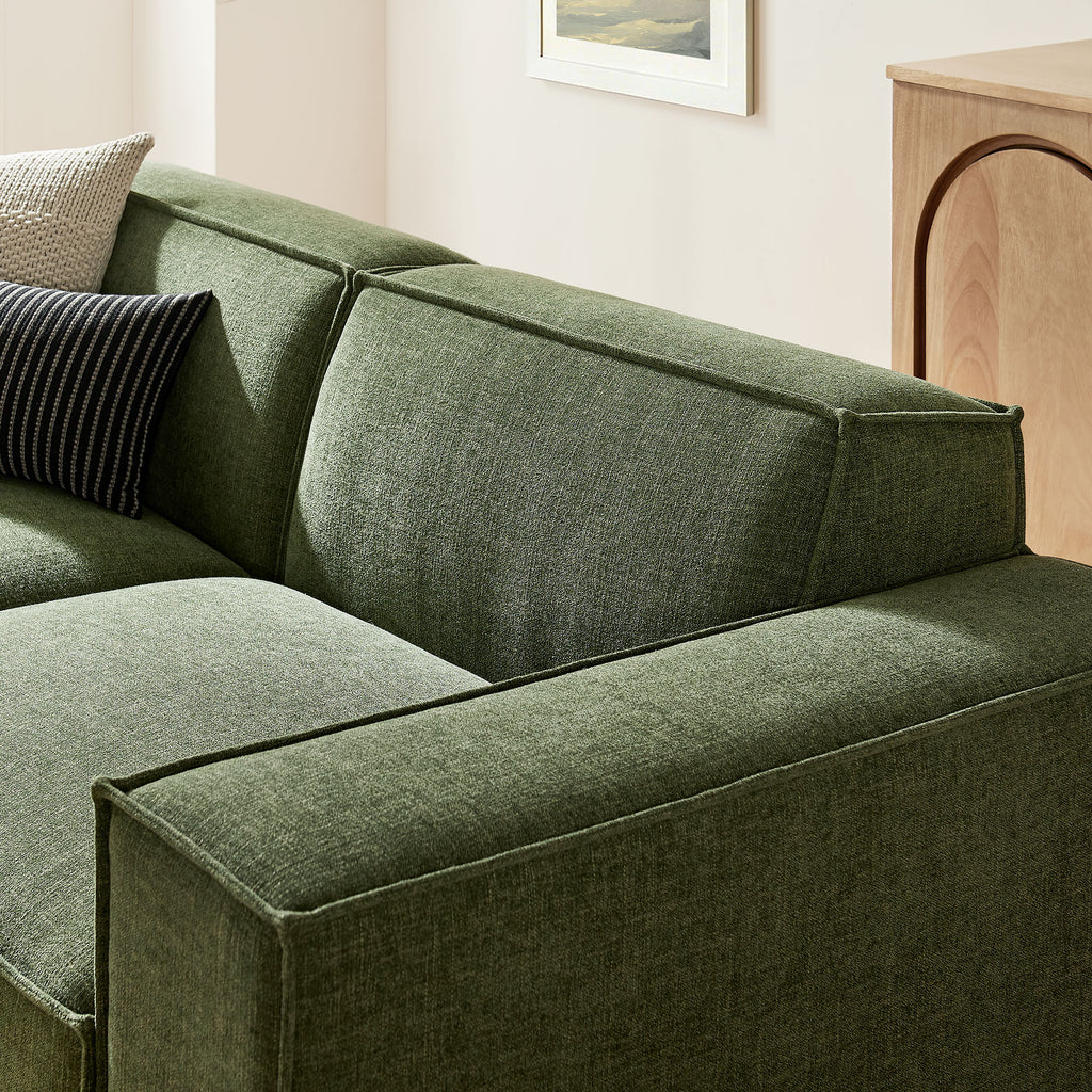 Restore 3-Piece Performance Fabric Upholstered Modular Loveseat with Ottoman - Foliage