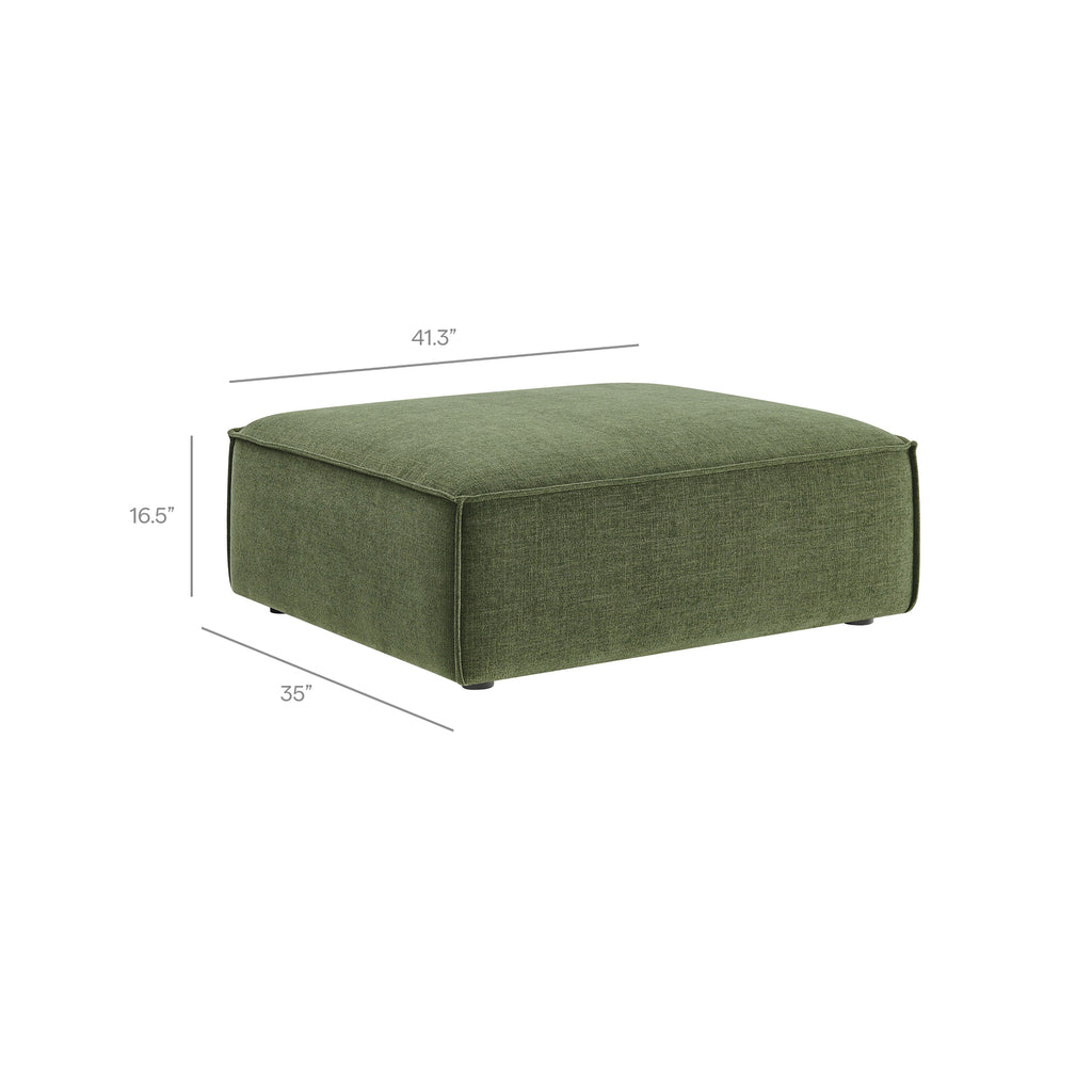 Restore 3-Piece Performance Fabric Upholstered Modular Loveseat with Ottoman - Foliage