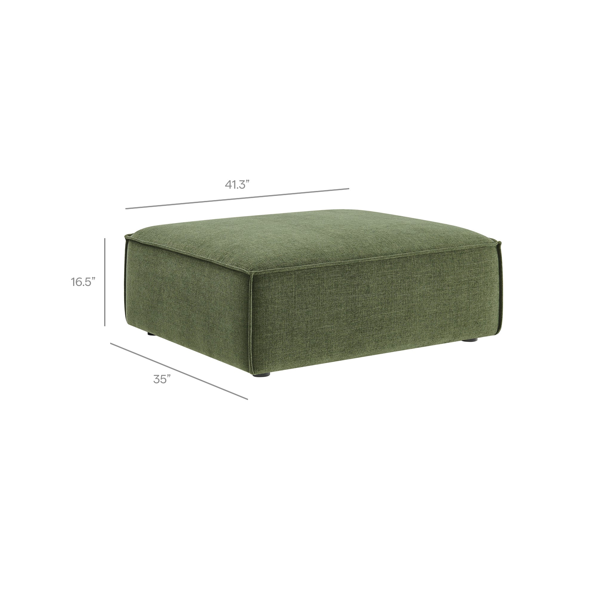 Restore 3-Piece Performance Fabric Upholstered Modular Loveseat with Ottoman - Foliage
