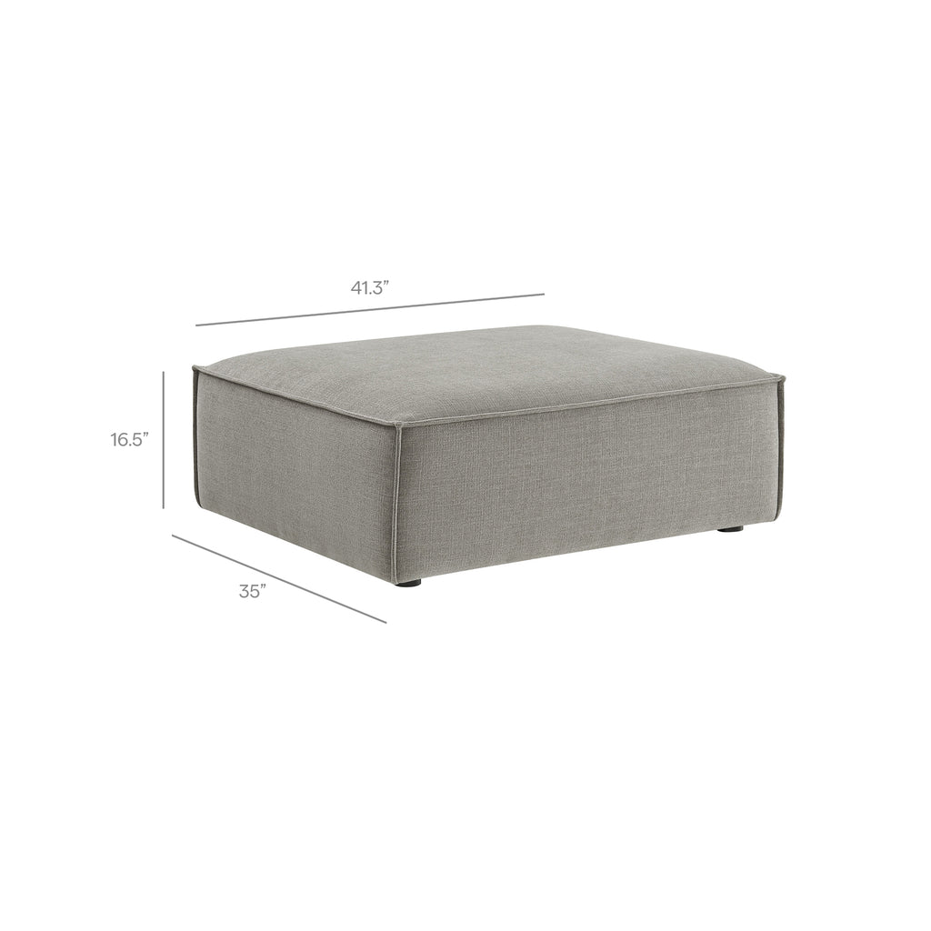 Restore 3-Piece Performance Fabric Upholstered Modular Loveseat with Ottoman - Pewter