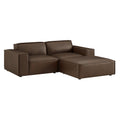 Restore 3-Piece Vegan Leather Modular Loveseat with Ottoman - Espresso