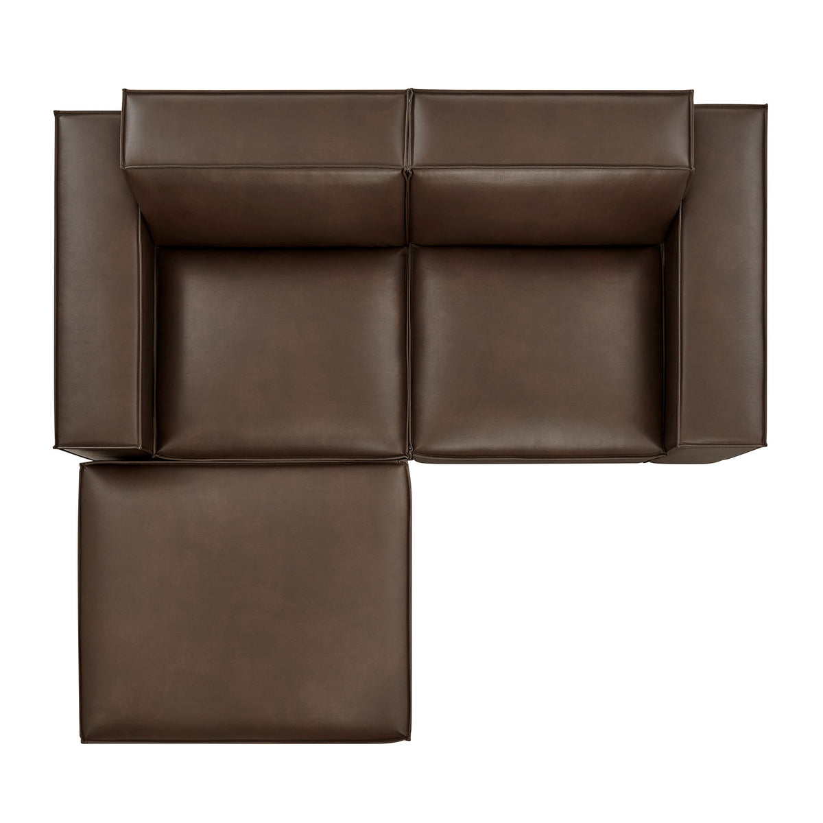 Restore 3-Piece Vegan Leather Modular Loveseat with Ottoman - Espresso