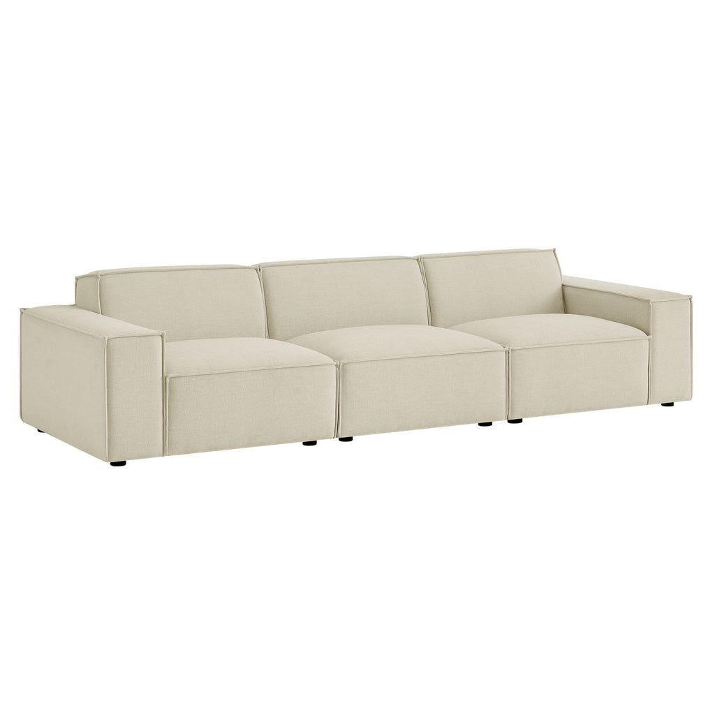Restore 3-Piece Performance Fabric Upholstered Modular Sofa Set - Ecru