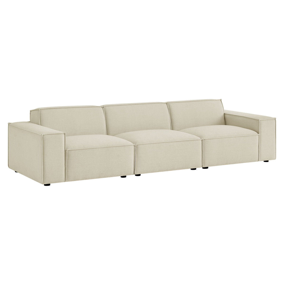 Restore 3-Piece Performance Fabric Upholstered Modular Sofa Set - Ecru