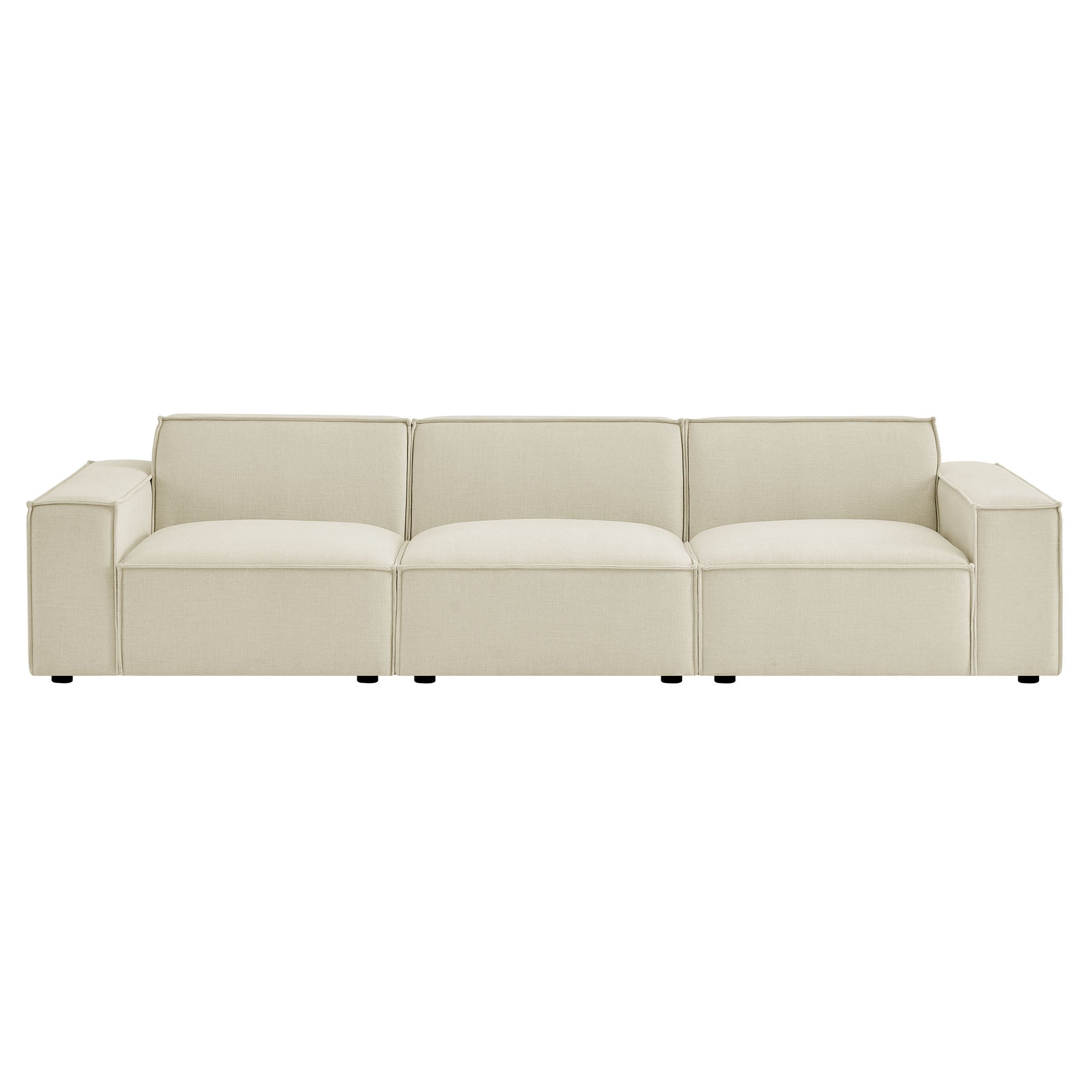 Restore 3-Piece Performance Fabric Upholstered Modular Sofa Set - Ecru