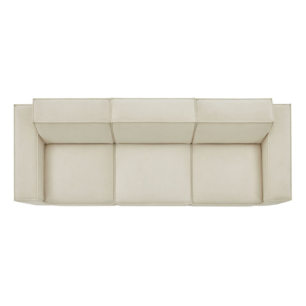 Restore 3-Piece Performance Fabric Upholstered Modular Sofa Set - Ecru