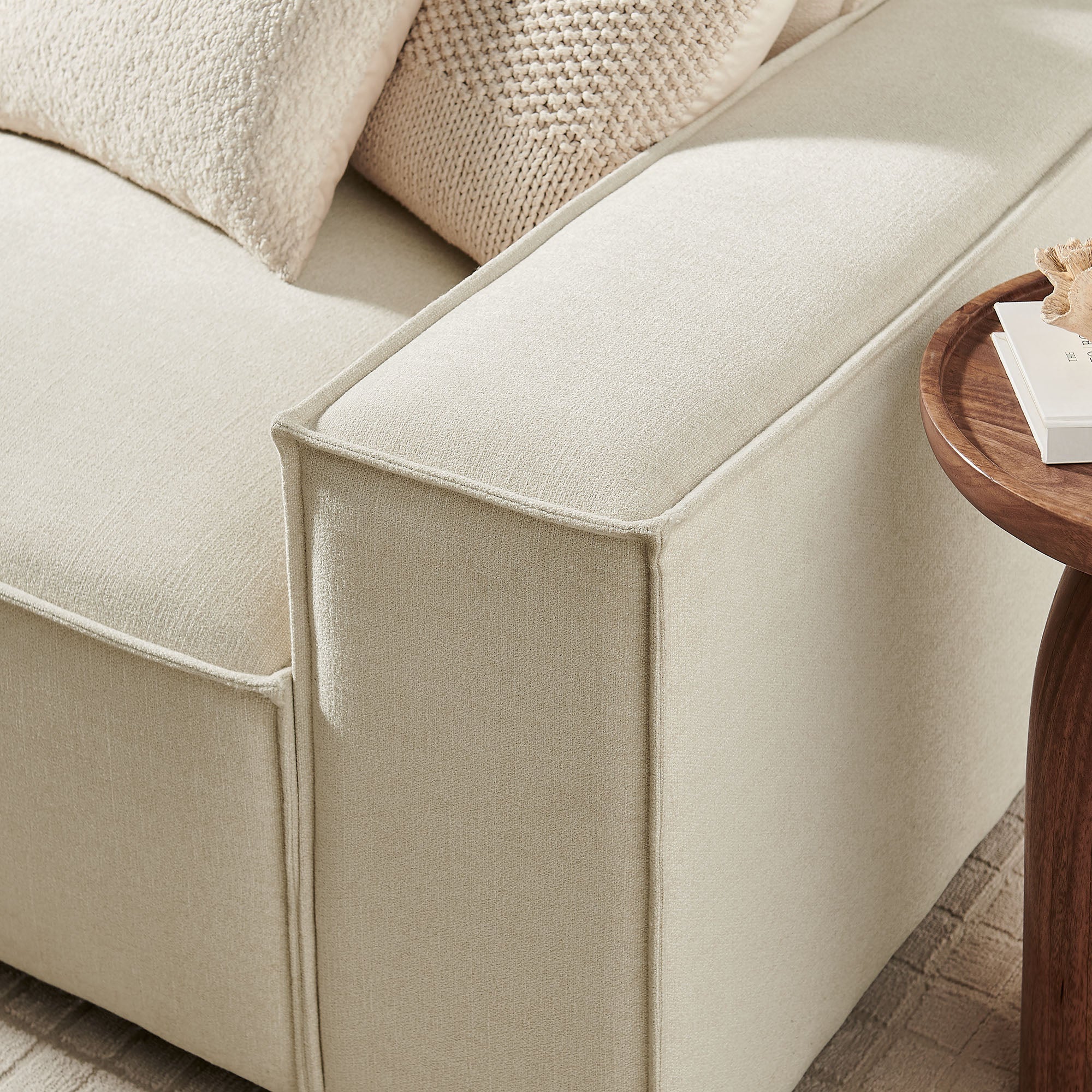 Restore 3-Piece Performance Fabric Upholstered Modular Sofa Set - Ecru