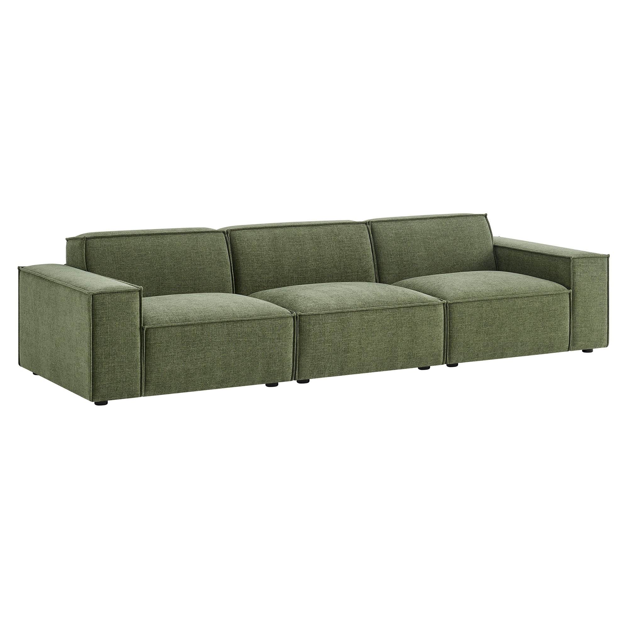 Restore 3-Piece Performance Fabric Upholstered Modular Sofa Set - Foliage