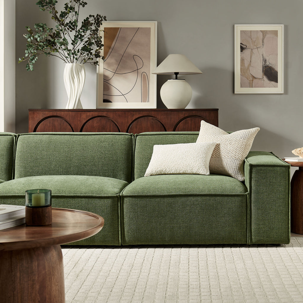 Restore 3-Piece Performance Fabric Upholstered Modular Sofa Set - Foliage