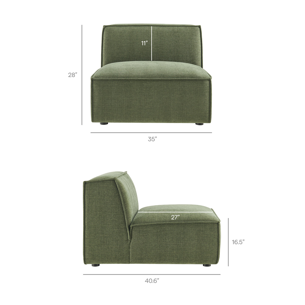 Restore 3-Piece Performance Fabric Upholstered Modular Sofa Set - Foliage