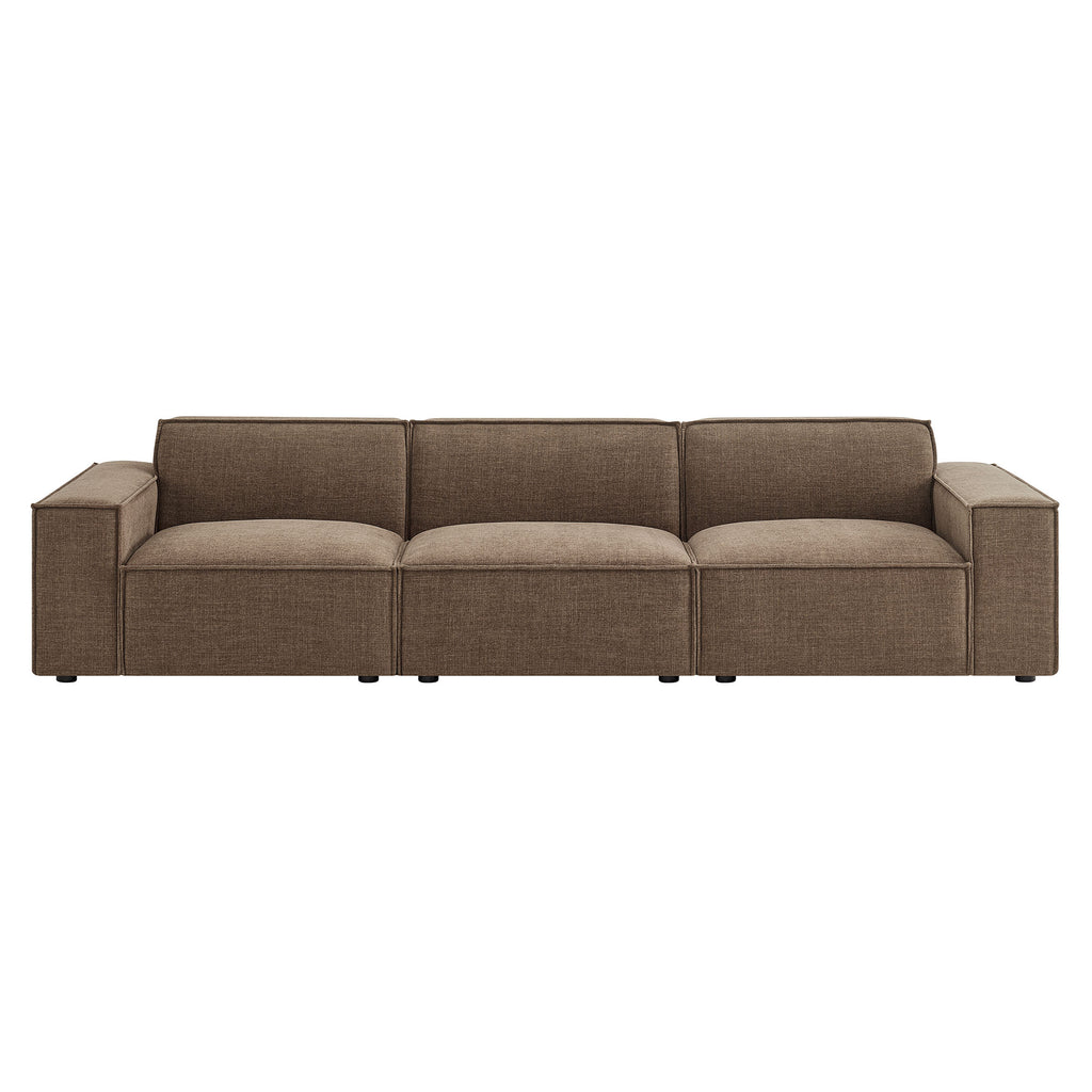 Restore 3-Piece Performance Fabric Upholstered Modular Sofa Set - Mocha