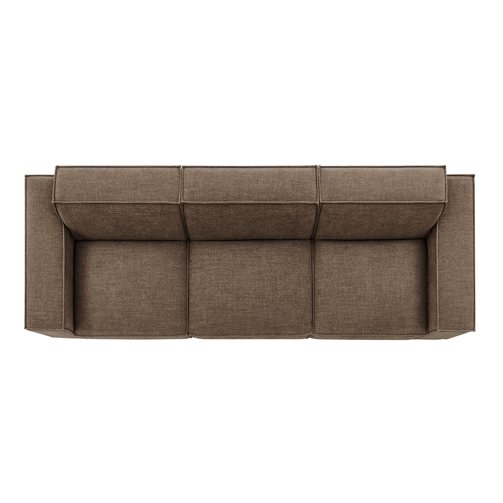 Restore 3-Piece Performance Fabric Upholstered Modular Sofa Set - Mocha