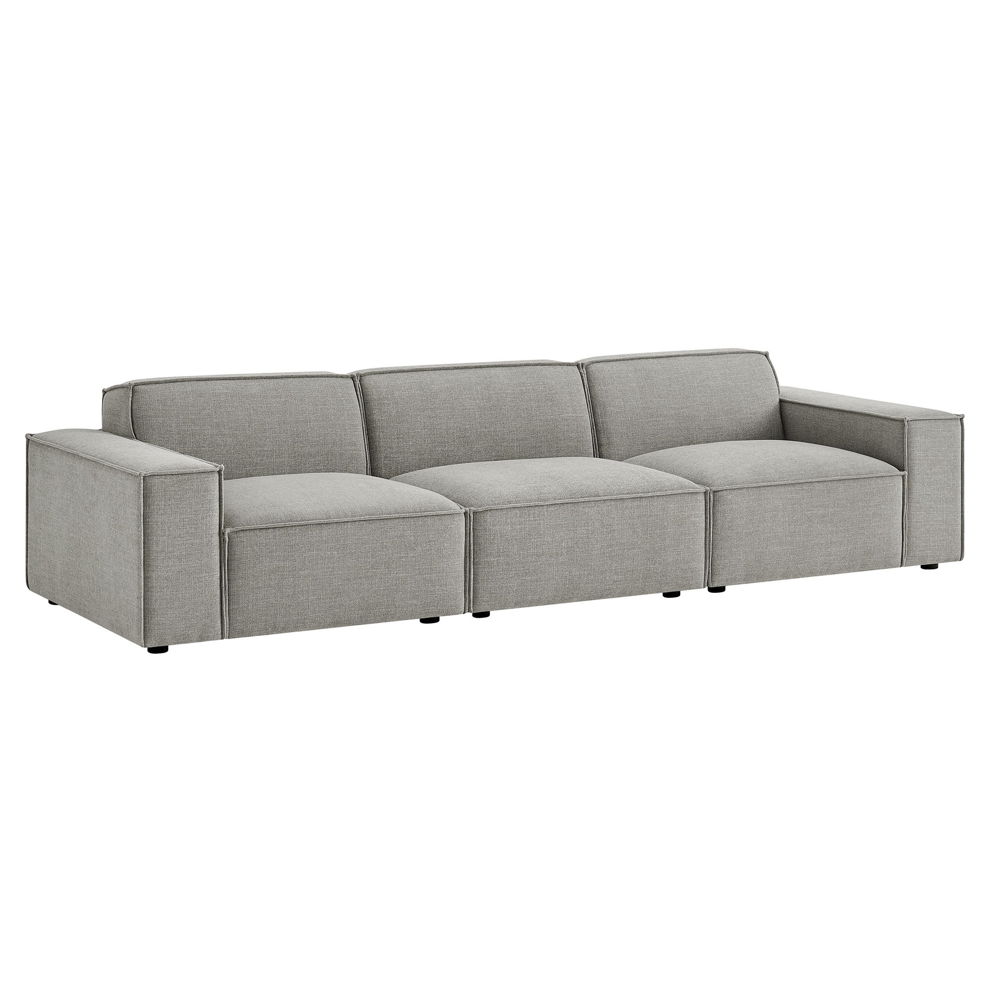 Restore 3-Piece Performance Fabric Upholstered Modular Sofa Set - Pewter