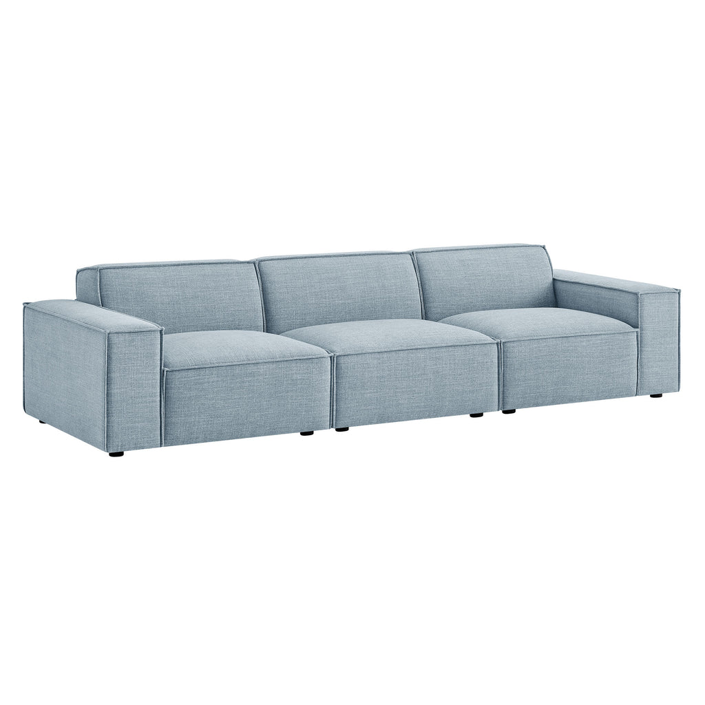 Restore 3-Piece Performance Fabric Upholstered Modular Sofa Set - Sky