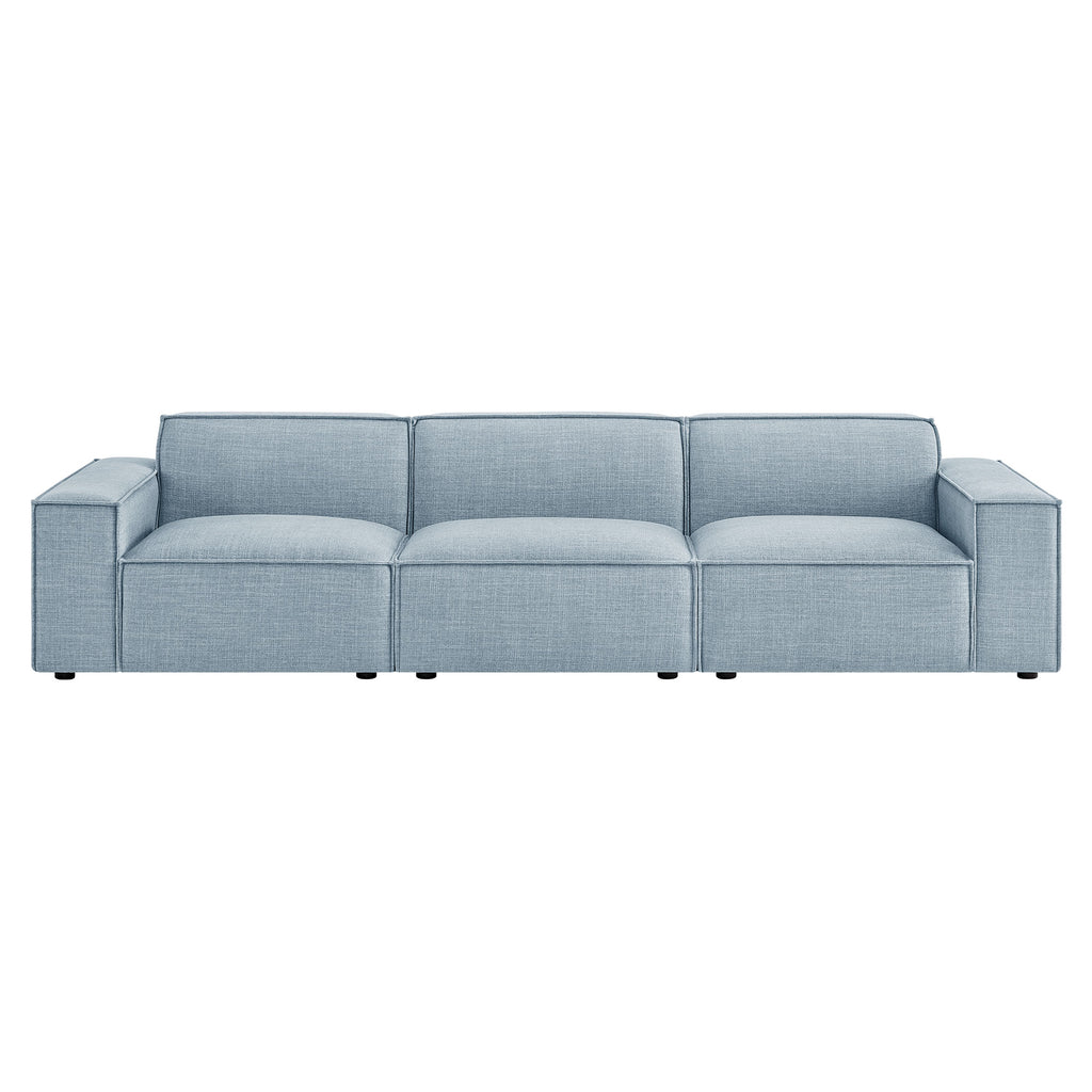Restore 3-Piece Performance Fabric Upholstered Modular Sofa Set - Sky