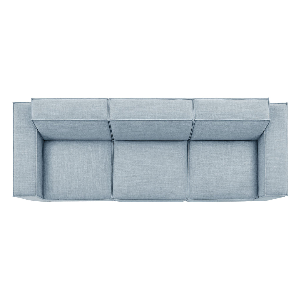 Restore 3-Piece Performance Fabric Upholstered Modular Sofa Set - Sky