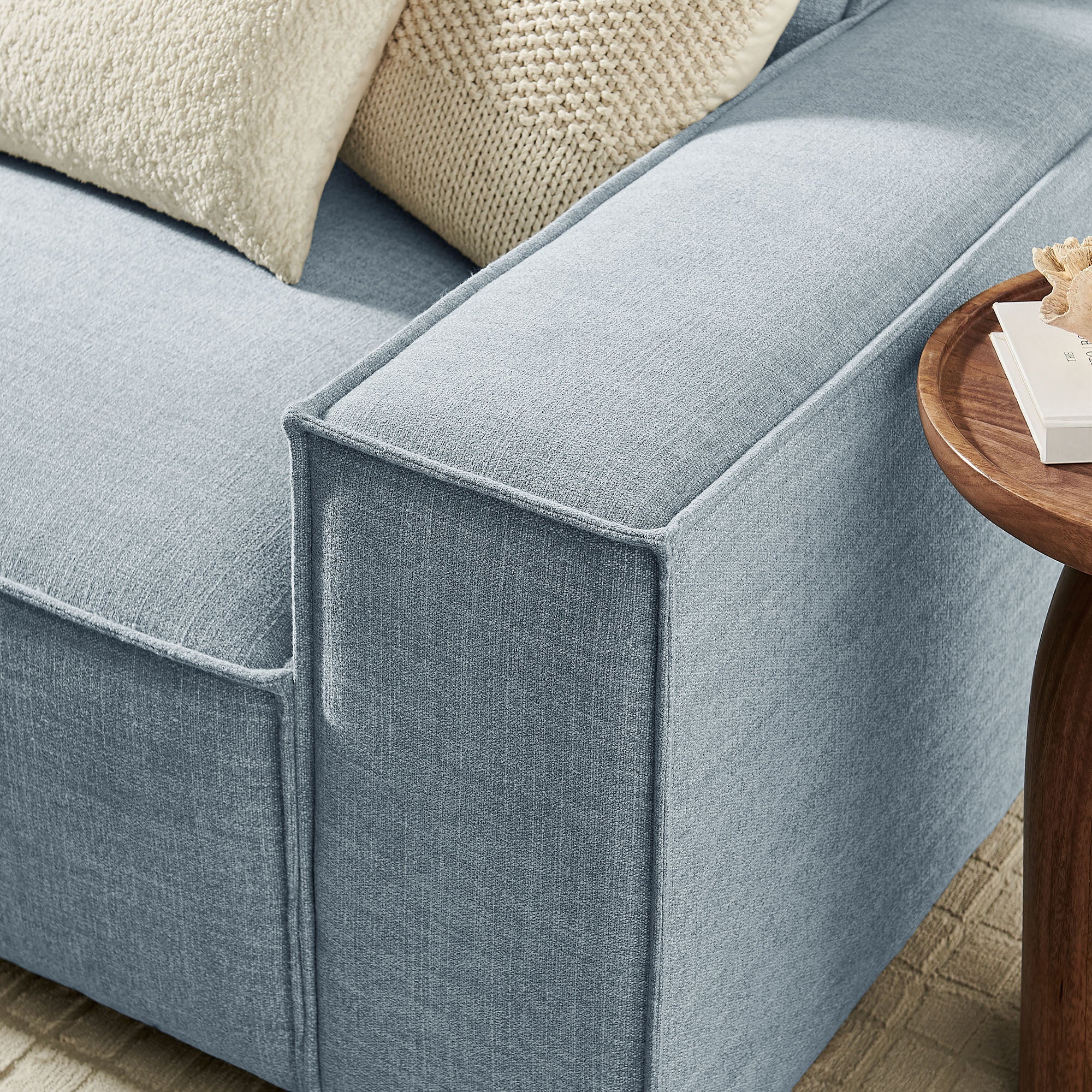 Restore 3-Piece Performance Fabric Upholstered Modular Sofa Set - Sky