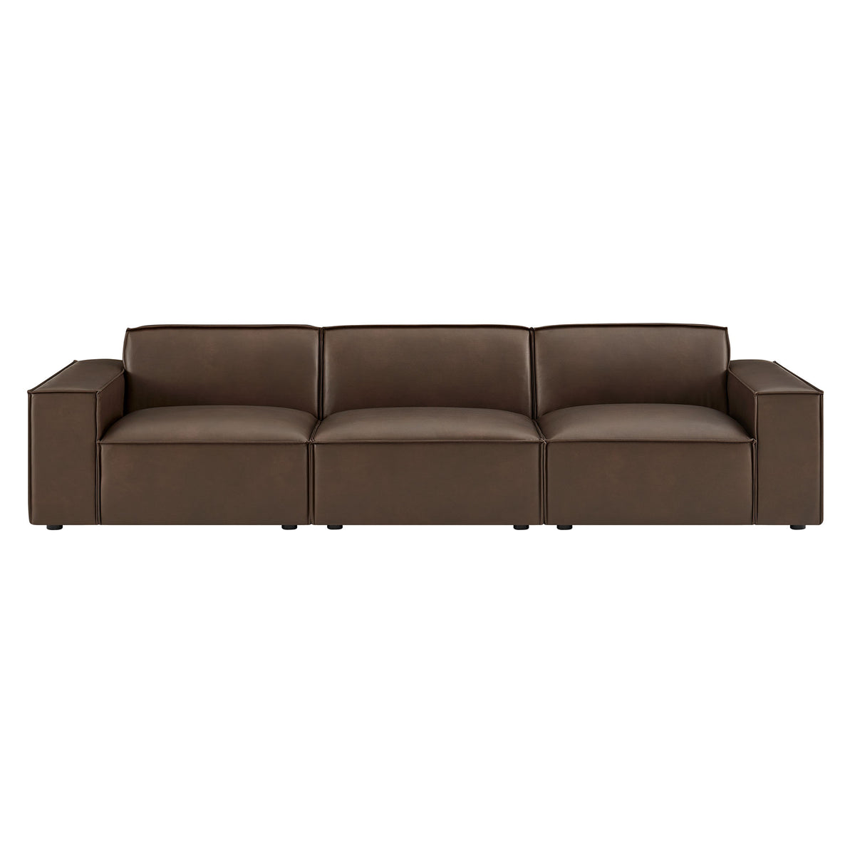Restore 3-Piece Vegan Leather Modular Sofa Set - Espresso