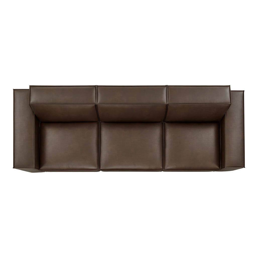 Restore 3-Piece Vegan Leather Modular Sofa Set - Espresso